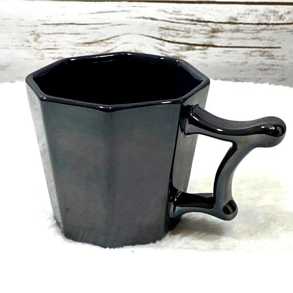 Starbucks Cup Holiday Edition Iridescent Gunmetal Gray Metallic Octagon 14oz - Picture 1 of 7